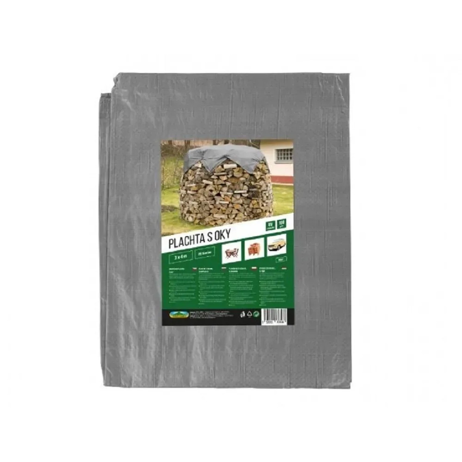 E-shop NOHEL GARDEN Plachta s okami kašírovaná sivá 100 g, 3 x 4 m
