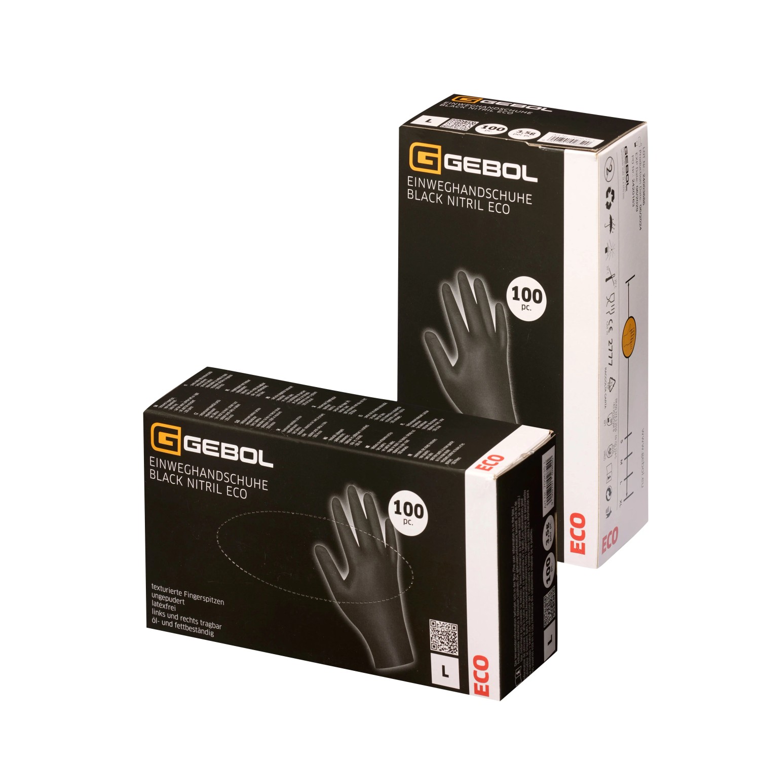 E-shop GEBOL Bezpúdrové jednorazové rukavice Black Nitril Eco, čierna, veľ. S, 100 ks
