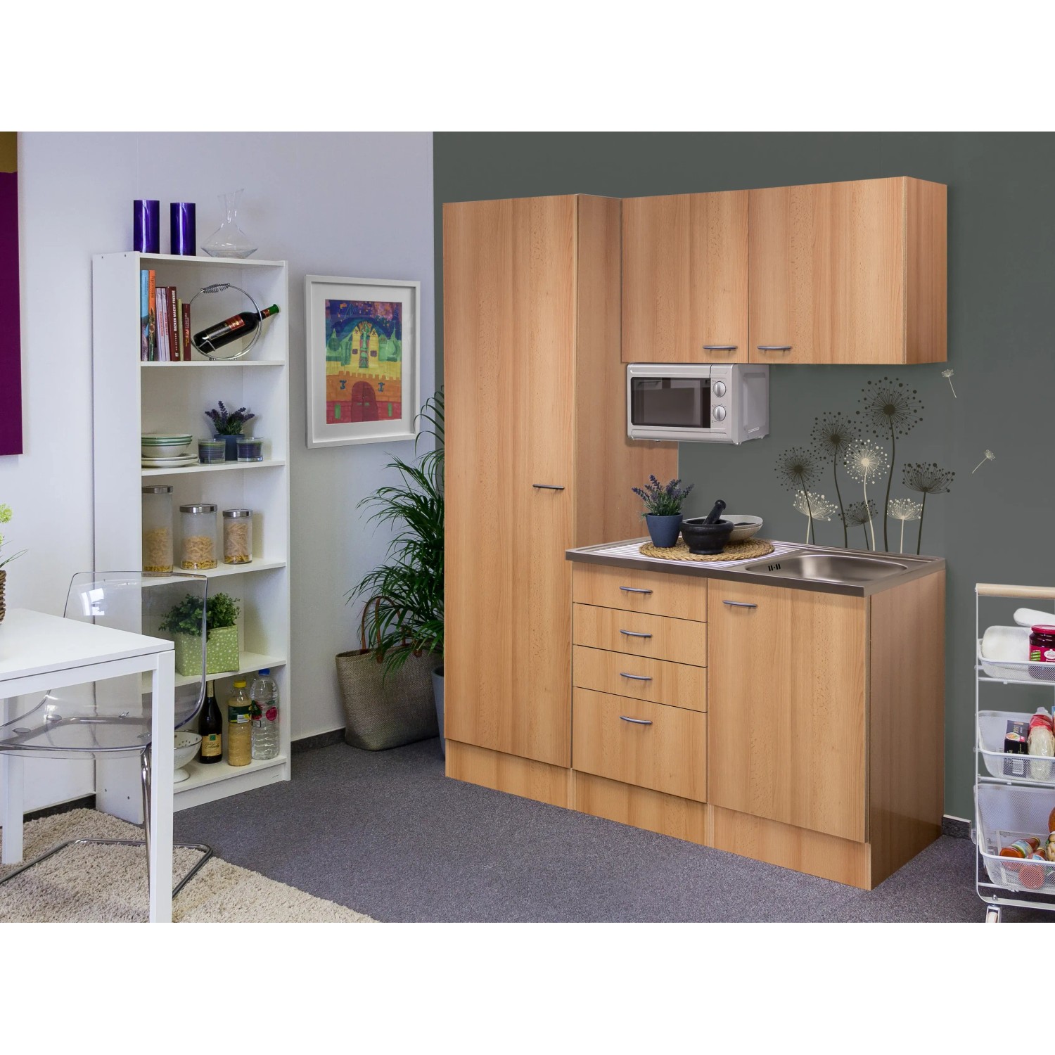 E-shop Flex-Well Kuchyňa Nano 150 cm/typ 5 - mikrovlnka