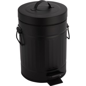 Čierny matný retro kozmetický kôš s nožným pedálom, objem 3 litre.