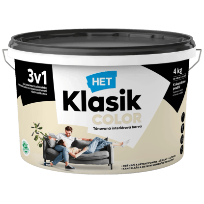HET Klasik COLOR Tónovaná interiérová bal KC 0017 biela smotanová, 4 kg