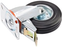 Otočné koliesko s gumovou obručou, pr. 125 mm a celkovou brzdou