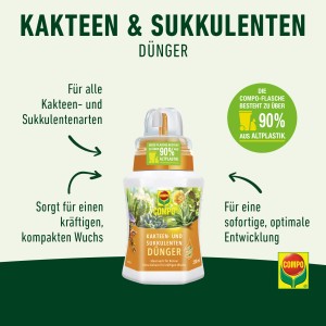 Compo hnojivo na kaktusy 250 ml pre kaktusy a sukulenty, s dávkovačom.