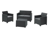 Keter Záhradná súprava Elodie 2 s polstrami a úložným stolíkom grafit Keter Záhradná súprava Elodie 2 s polstrami a úložným stolíkom grafit