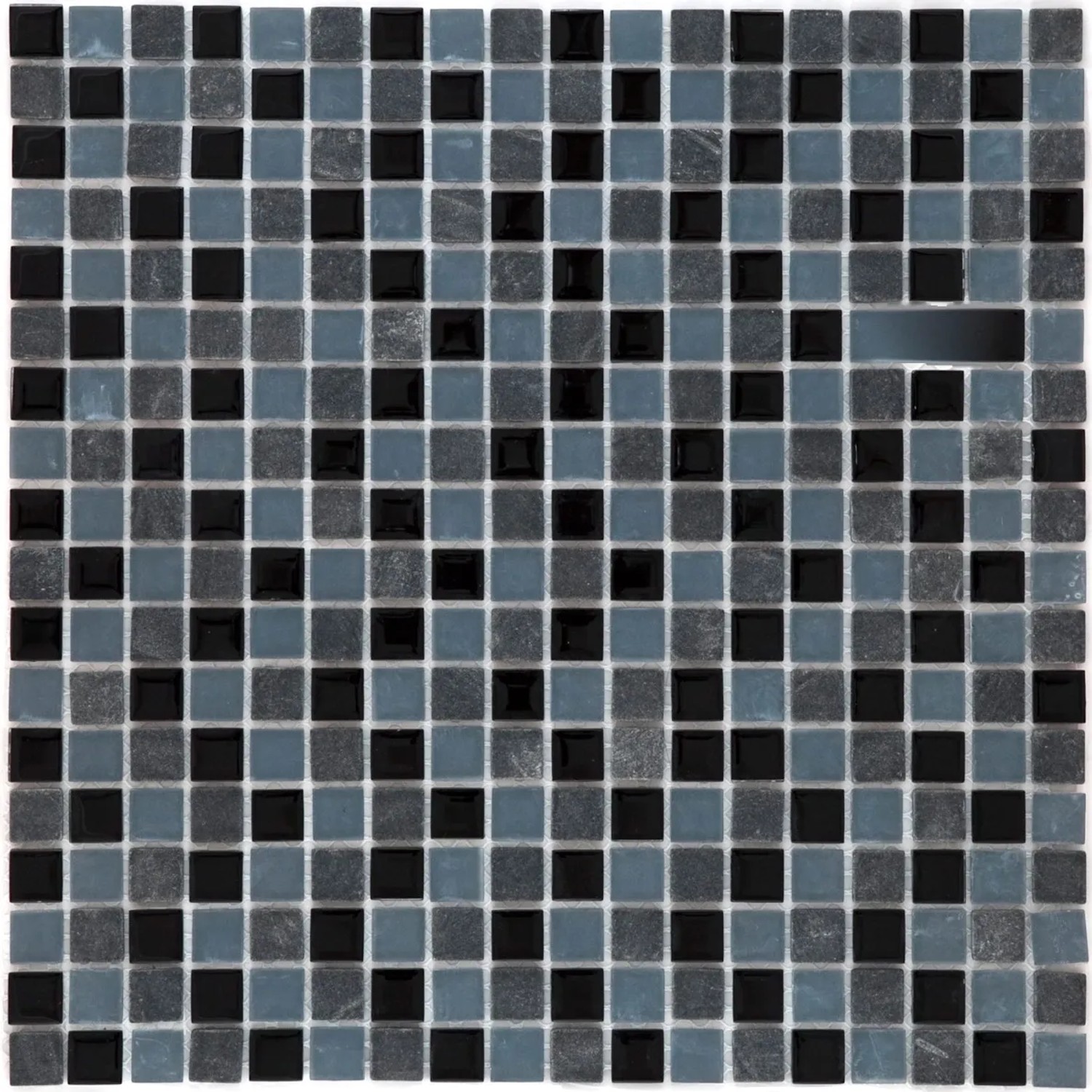E-shop Euro Stone Kombinovaná mozaika Marmor Schwarz Glasmix Schwarz Grau 30 x 30 cm