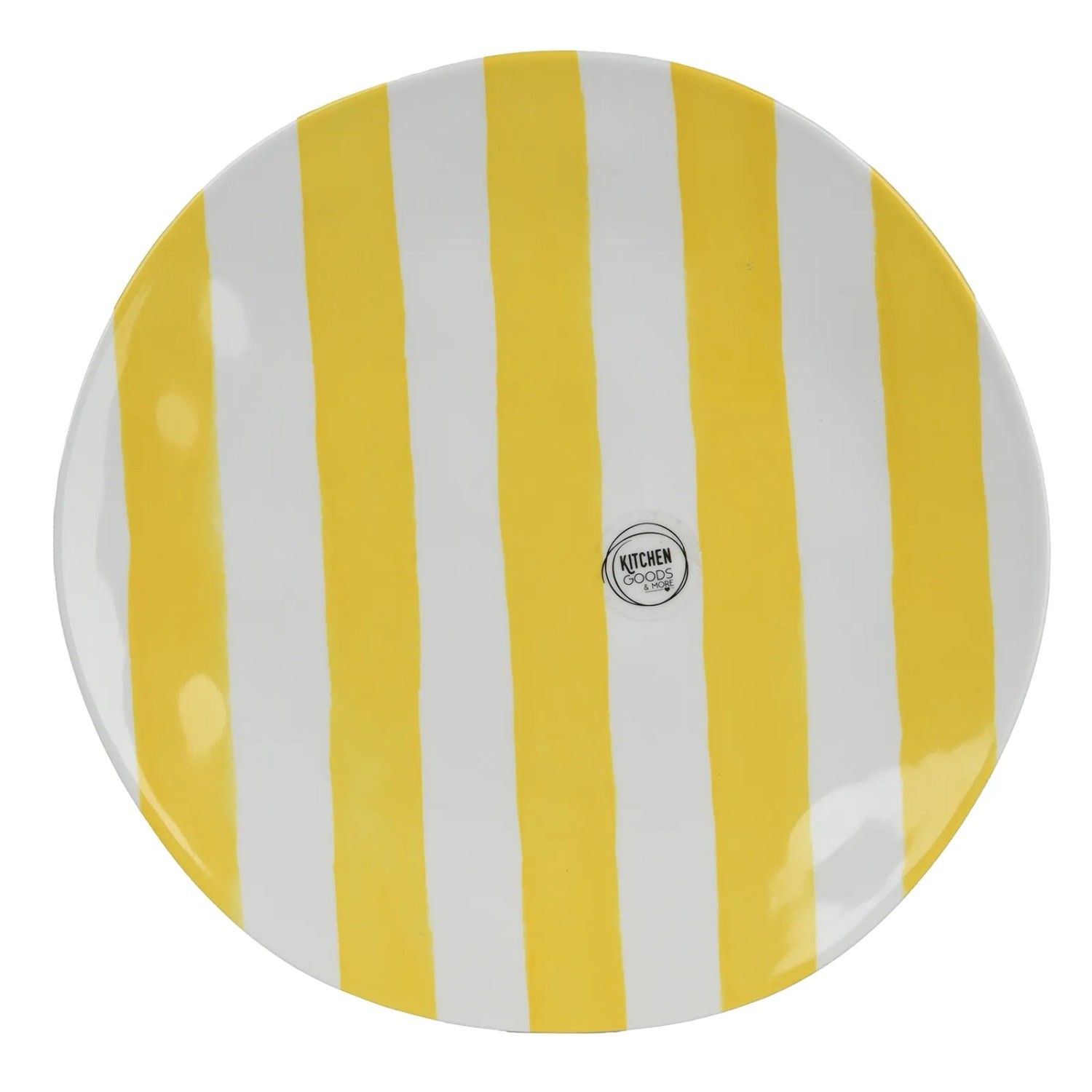 E-shop Kaemingk Tanier z melamínu pruhovaný žlto-biely pr. 27,8 x 2,2 cm