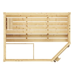 Rohová sauna Weka Valida z masívneho dreva, smrek 38 mm, rohový vstup, sada s pecou a sklenenými dverami.