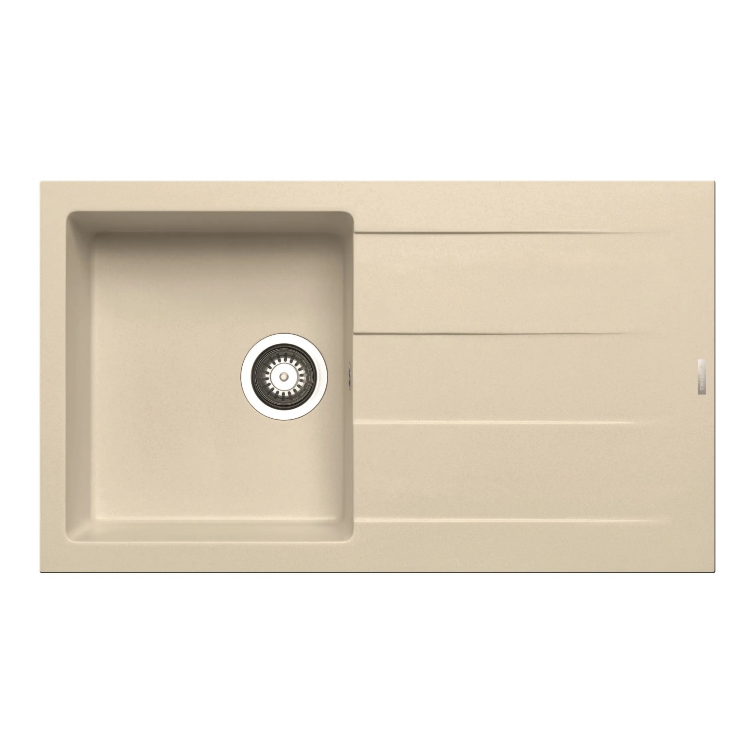 E-shop Pyramis Granitový drez s odkvapkávačom Athlos 1B 1D, ivory, 86 x 50 cm