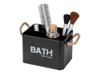 Wenko Kúpeľňový box Gara so 4 priehradkami 2,37 l oceľ 19 x 12,5 x 13 cm čierny