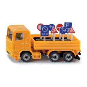 Žlté hračkárske nákladné auto s dopravnými značkami, kategória: Zábava a hry.