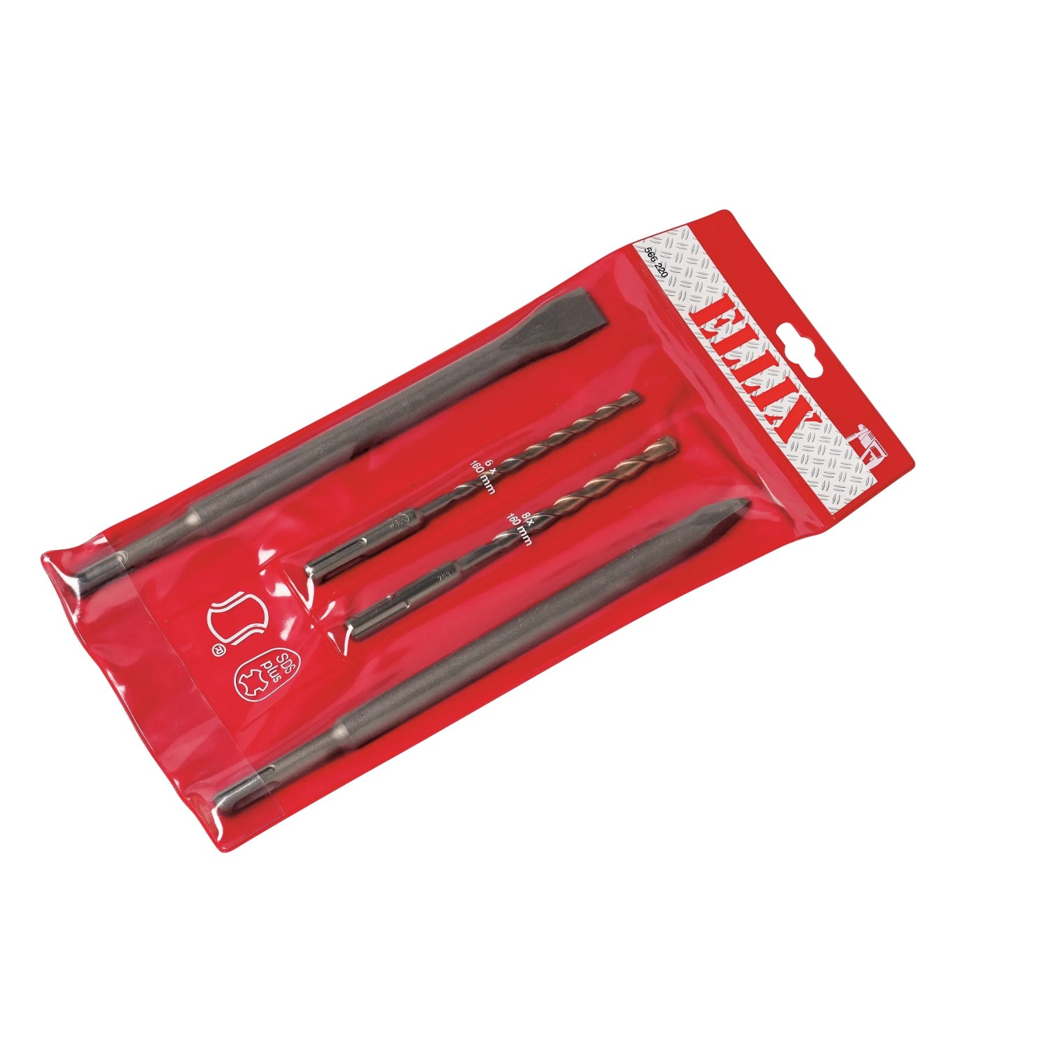 E-shop LUX-TOOLS Súprava vrtákov a sekáčov SDS-Plus, 4-dielna