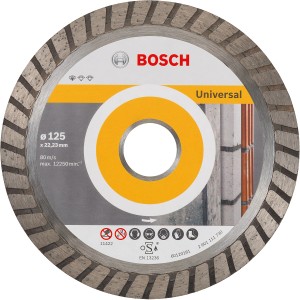 Diamantový rezný kotúč Bosch Standard Universal Turbo pre uhlové brúsky, Ø 125 mm.