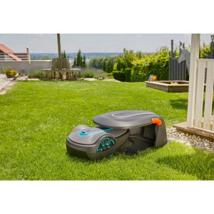 Garáž pre robotickú kosačku Gardena pre Sileno city/life na trávniku. Ochrana pred poveternostnými vplyvmi.