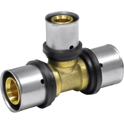 PIPETEC Lisovací redukovaný T-kus PFT201620 medený, 20x2 - 16x2 - 20x2