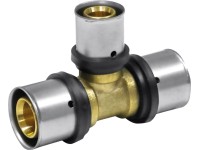 PIPETEC Lisovací redukovaný T-kus PFT201620 medený, 20x2 - 16x2 - 20x2