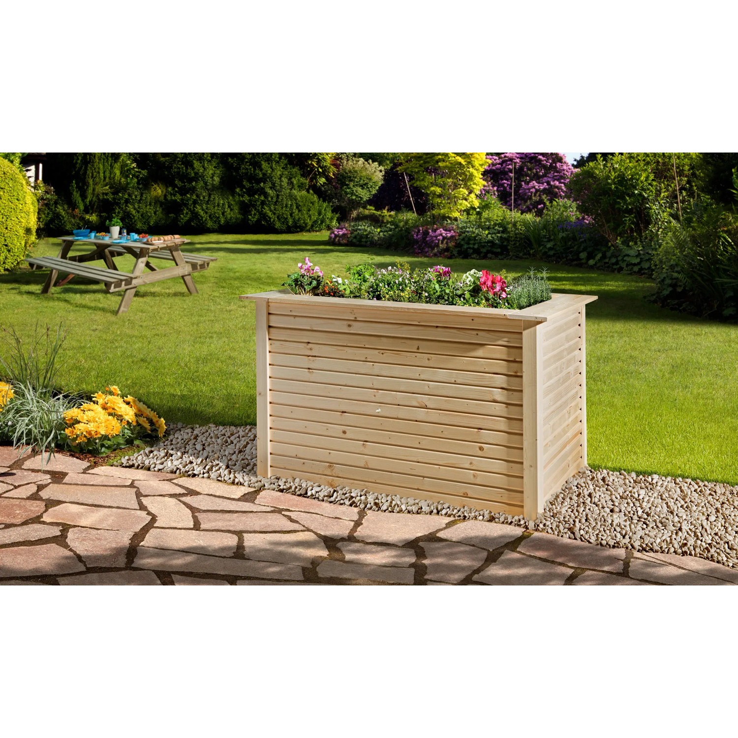 E-shop Weka Vyvýšený záhon Profi WekaLine 669, prírodný, 81 x 131 x 91 cm
