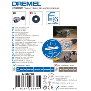 Dremel 670 nadstavec kotúčovej píly pre miniatúrne nástroje, na použitie s multifunkčným nástrojom Dremel.