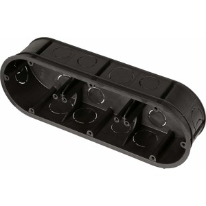 Čierna 3-násobná kombinovaná krabica pre prístroje 218x75mm pre zapustenú montáž.