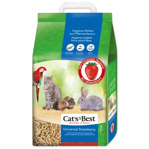 Cat's Best Universal Strawberry podstielka pre mačky, nehrudkujúca, s vôňou jahôd, 5,5 kg.