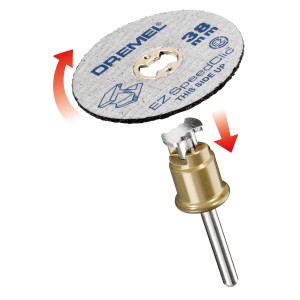 Sada Dremel EZ SpeedClic: Tŕň s rezným kotúčom. Rýchla výmena pre miniatúrne nástroje.