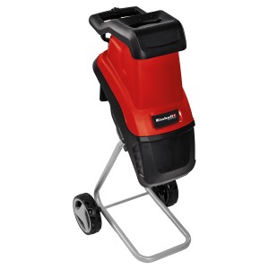 Einhell Elektrický nožový drvič GC-KS 2540, 2000 W, červeno-čierny, na podvozku s kolieskami.