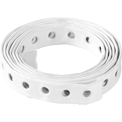 Dierovaný pás s bielou práškovou povrchovou úpravou 17 mm