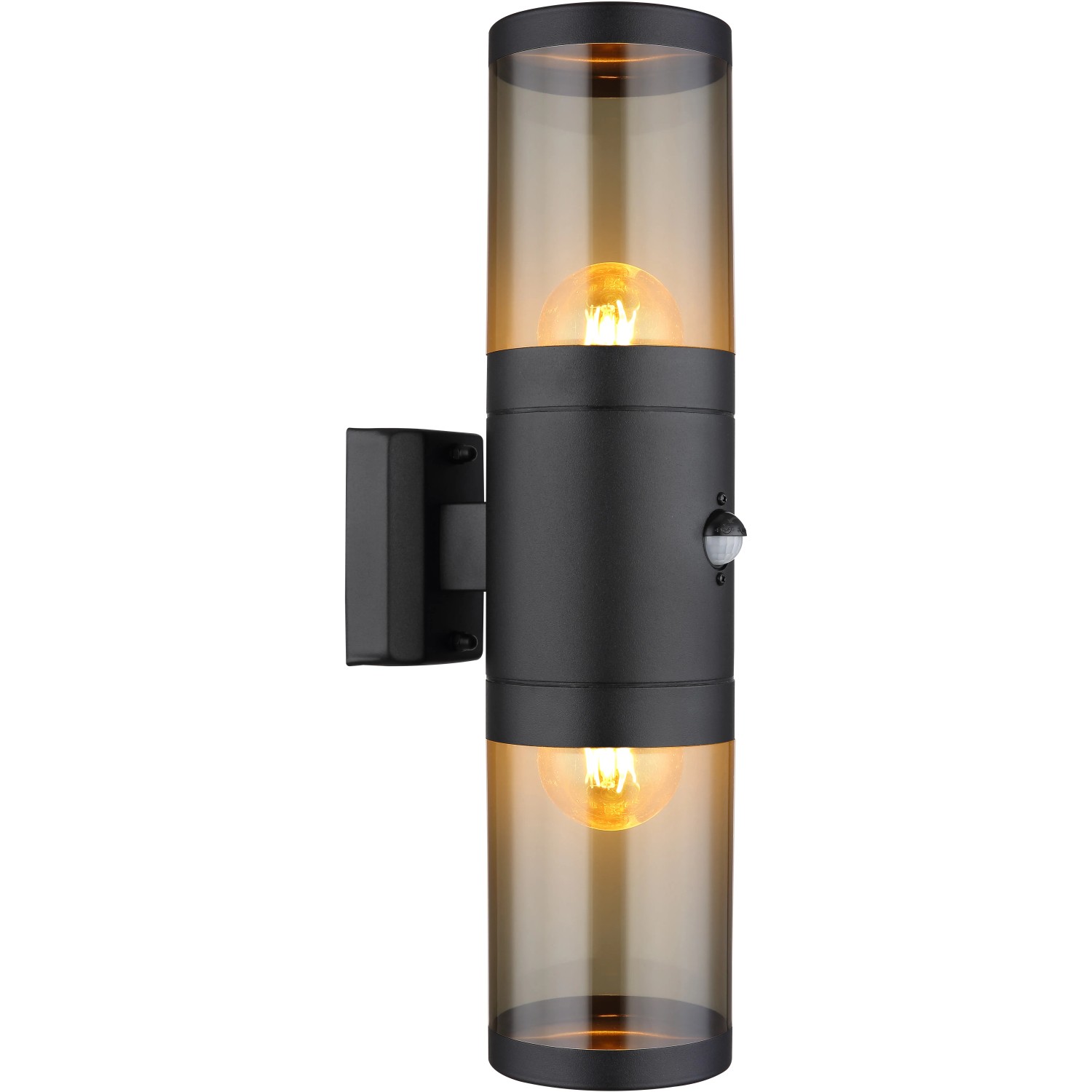 E-shop GLOBO Vonkajšie svietidlo XELOO čierna/dymová E27 40 W 102 x 420 x 170mm detekt.