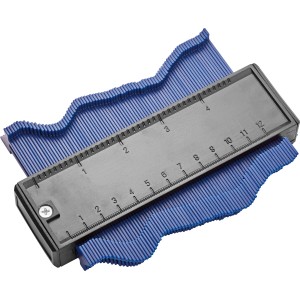 LUX Obrysová šablóna Classic 152 mm na prenos tvarov, modré lamely, čierny držiak so stupnicou.