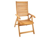 VLC Záhradná skladacia stolička Chelsea z eukalyptového dreva 107 x 59 x 71 cm