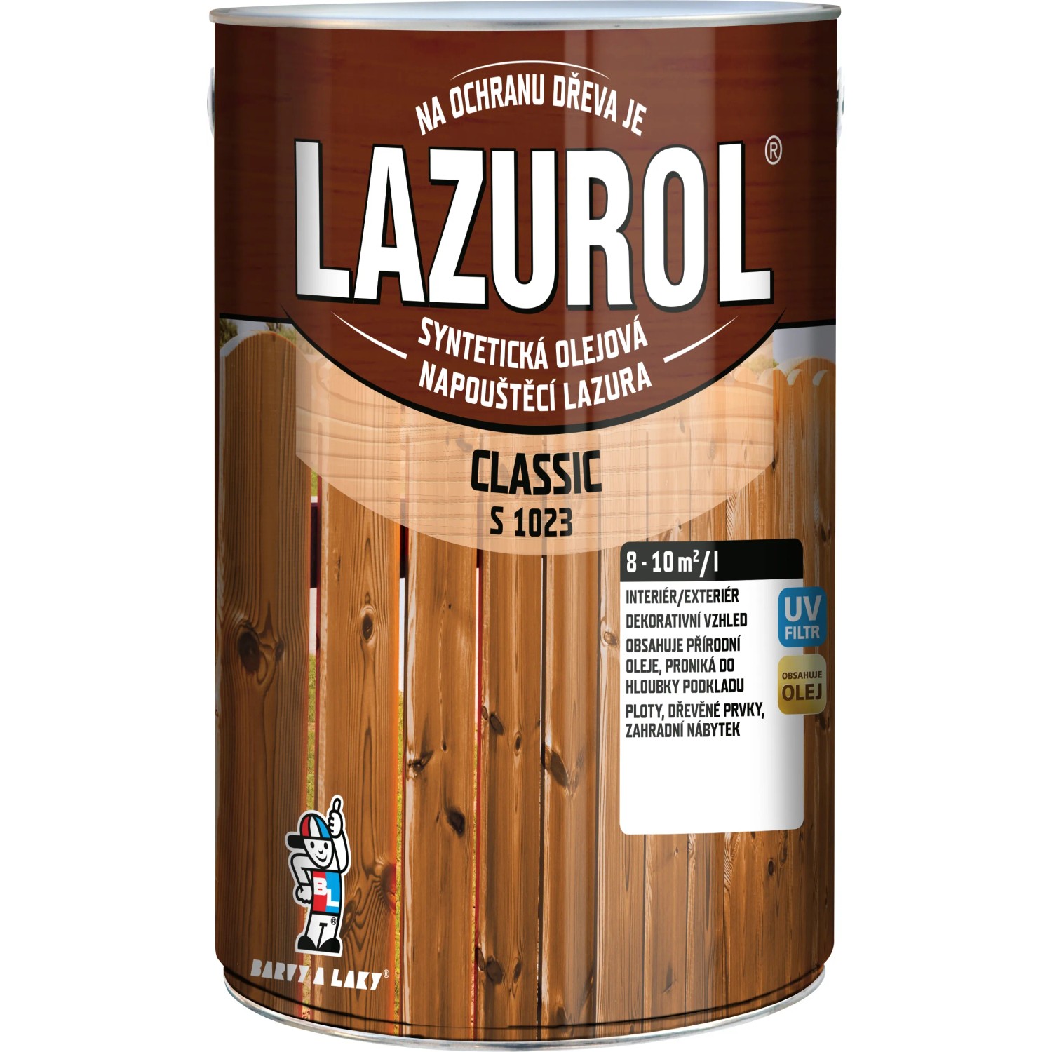 E-shop LAZUROL Lazúra na drevo CLASSIC S1023, 0000 bezfarebný 4 l