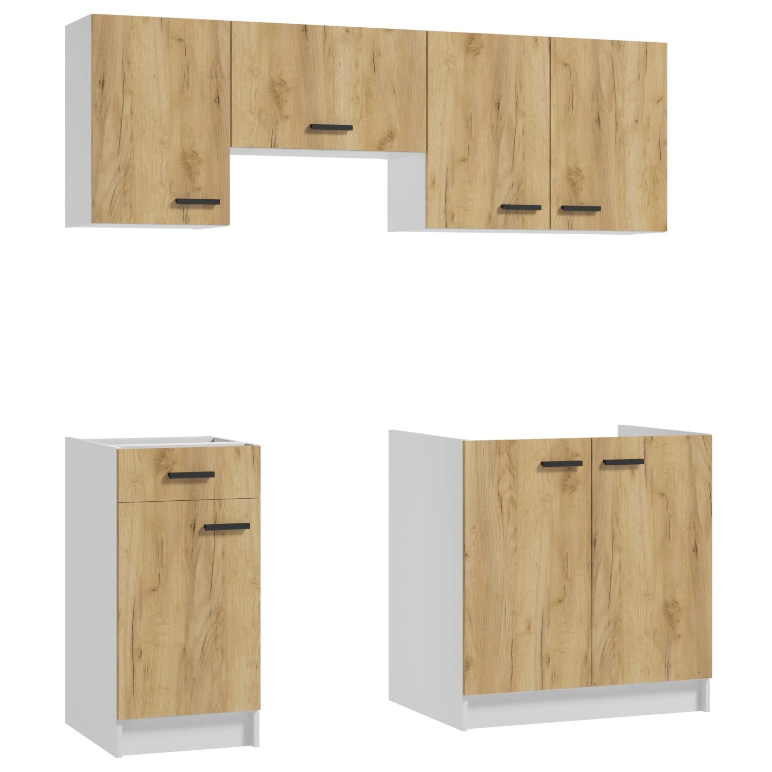 E-shop Deftrans Kuchyňa Gold zlatý dub/biela 180 cm