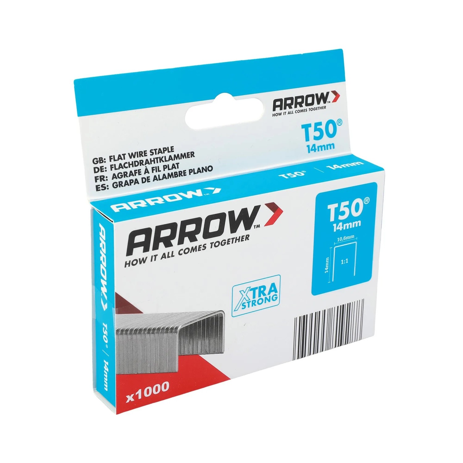 E-shop Arrow Drôtené sponky do sponkovačky T50, dĺžka 14 mm, 1000 ks