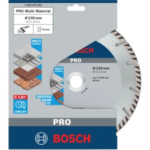 Bosch diamantový rezací kotúč 230 mm pre uhlové brúsky, v balení. Na rezanie betónu a muriva.
