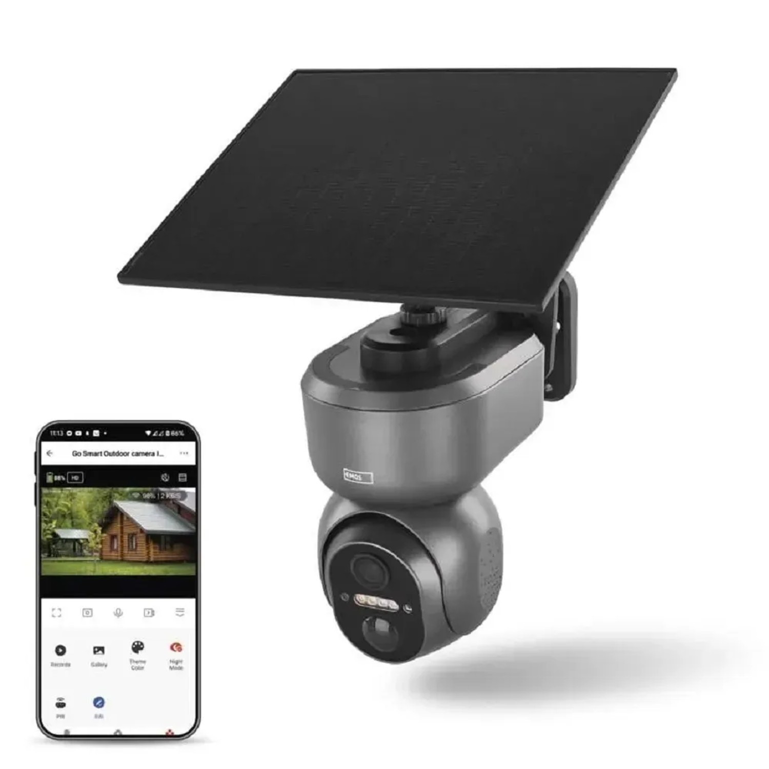 E-shop EMOS GoSmart Vonkajšia otočná kamera IP-6000 OWL s 4G/LTE, sivá