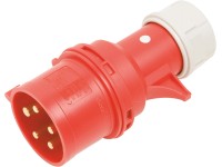 CEE zástrčka 5-pólová IP44, 32 A červená