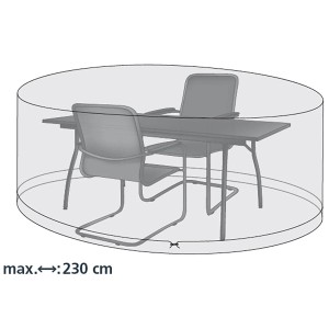 Oválny obal Acamp pre sedaciu súpravu, cca 230x135x70cm, chráni záhradný nábytok pred prachom a poveternostnými vplyvmi.