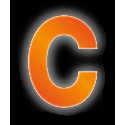Conacord Reflexné domové písmeno C, oranžové, 8 cm