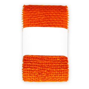 Oranžová dekoratívna stuha, rolka na vianočné dekorácie.