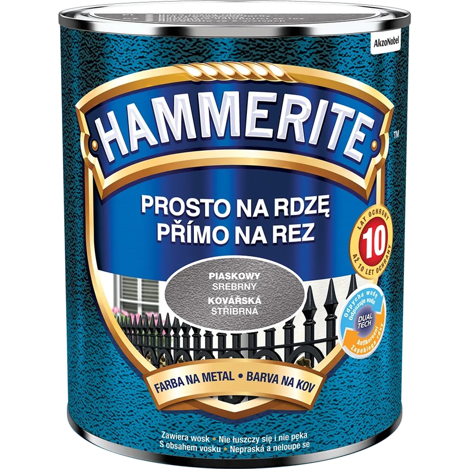 E-shop Hammerite Priamo na hrdzu farba na železné kovy kováčska strieborná 0,7 l