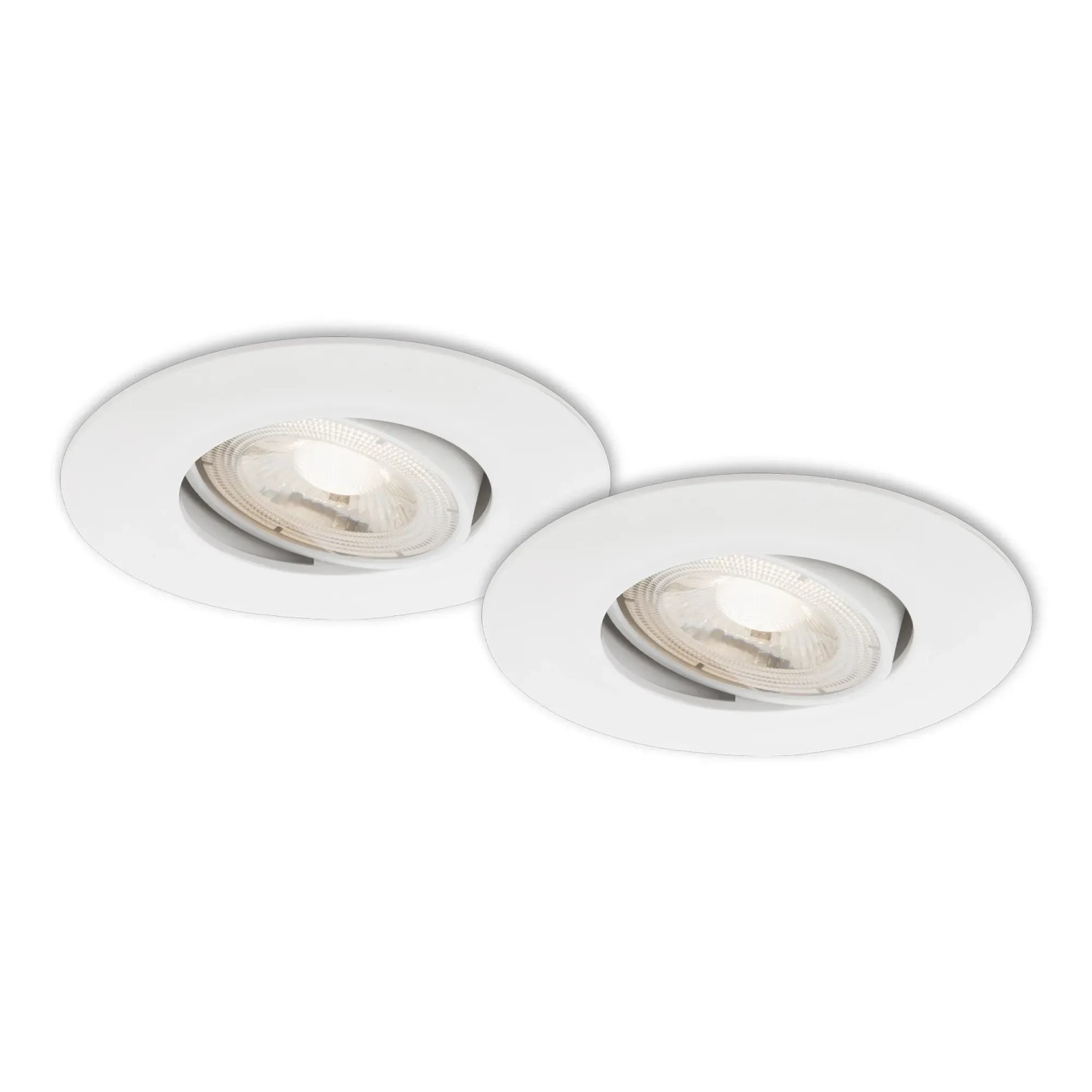 E-shop Briloner Vstavané LED svietidlo Kulana, 4,9 W, 480lm, 3000K, biela, pr. 9cm, 2ks