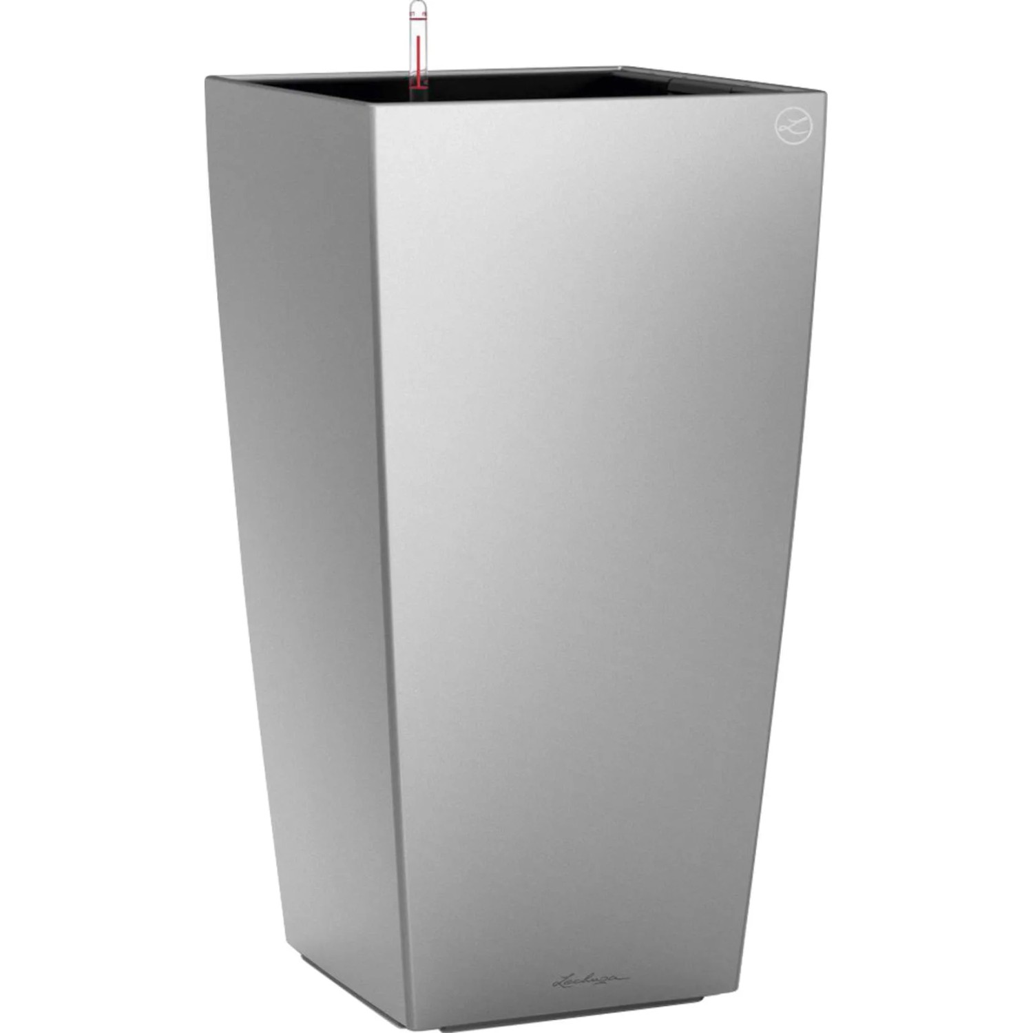 E-shop Lechuza Kvetináč Cubico Premium 30, strieborná metalická, 30 x 30 x 56 cm