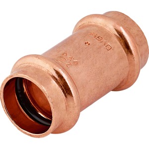 Medená lisovacia tvarovka, Ø 22 mm, pre trvanlivé potrubné spoje v sanitárnych a vykurovacích systémoch.