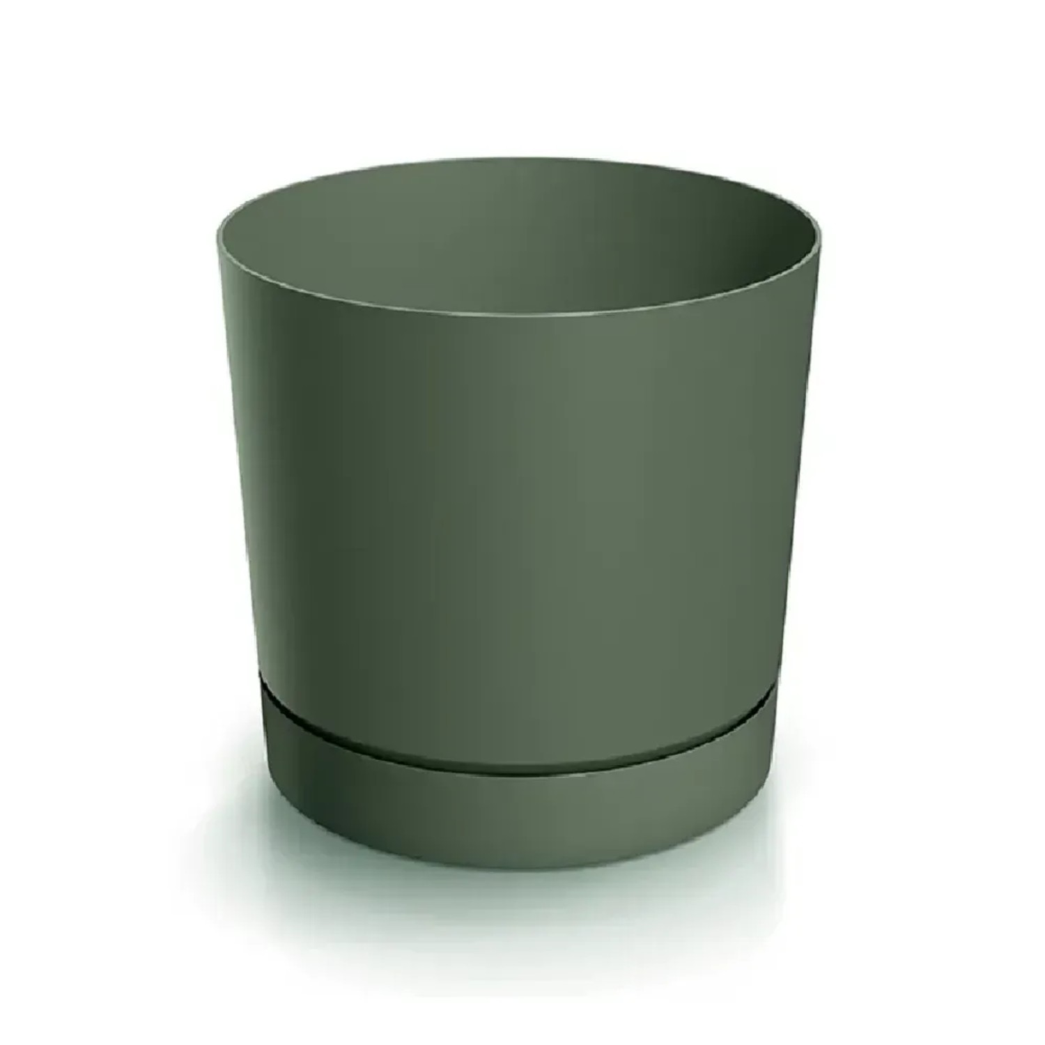 E-shop Prosperplast Kvetináč TUBO P s miskou, borovicovo zelená, pr. 10,8 x 10,9 cm