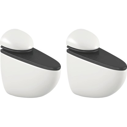 Súprava nástenných držiakov políc Select, 4-20 mm, 20 kg, lesklá biela, 2 ks