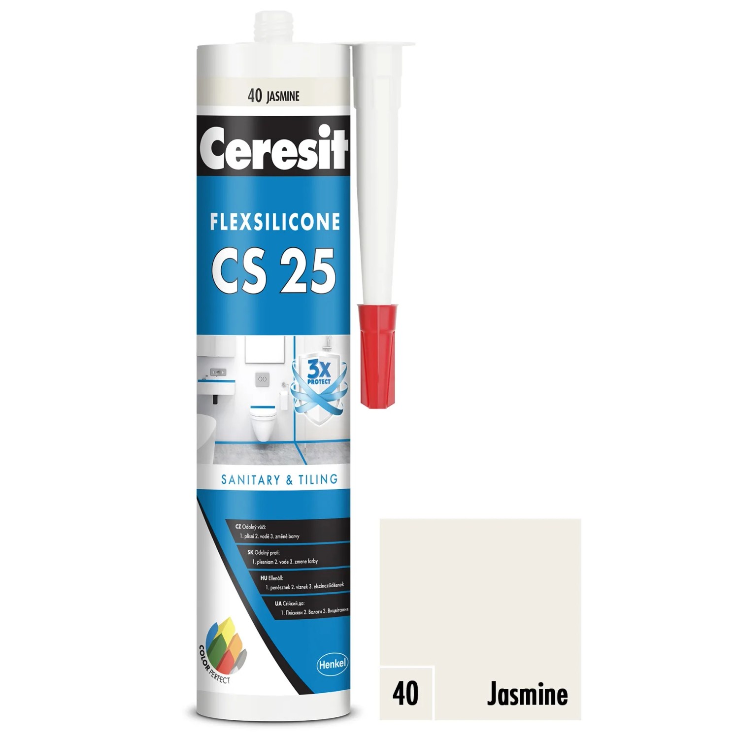 E-shop CERESIT CS 25 Sanitárny silikón 40 Jasmine 280 ml
