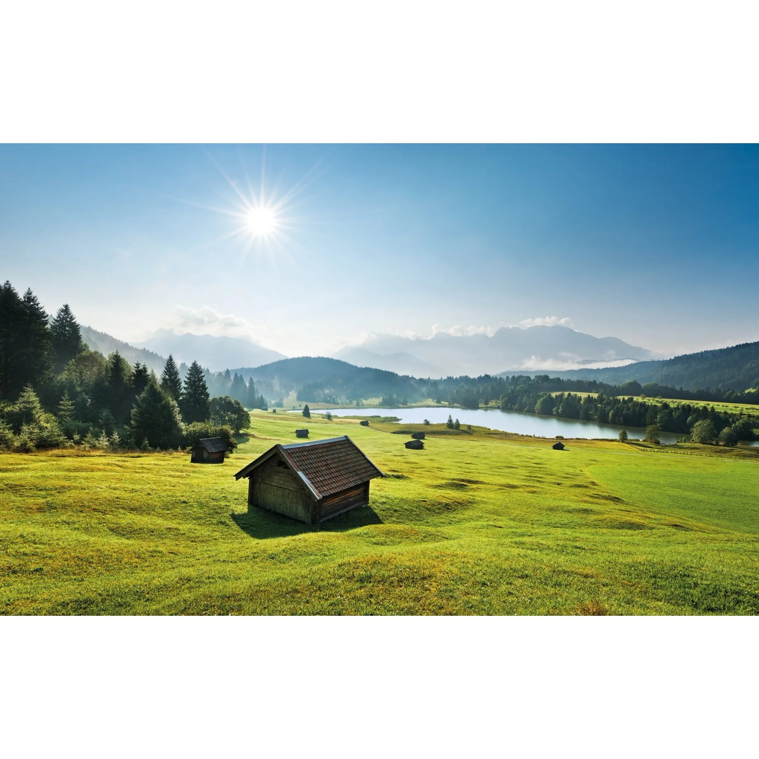 E-shop Komar Vliesová fototapeta Bergwiese vor Karwendel 450 x 280 cm