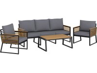 Zostava záhradného nábytku Folkston, hliník/akácie, 4dielna Zostava záhradného nábytku Folkston, hliník/akácie, 4dielna