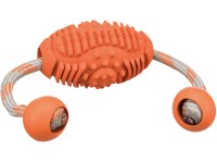 Jollypaw Ragbyová lopta s lanom Fresh Aroma prírodná guma 6 cm/36 cm Jollypaw Ragbyová lopta s lanom Fresh Aroma prírodná guma 6 cm/36 cm