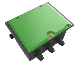 Gardena Ventilbox 9 V Bluetooth Set s 3 zavlažovacími ventilmi, zelený kryt.