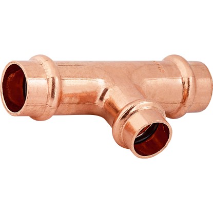 Lisovací T-diel s redukciou meď, pr. 18 mm x 15 mm x 18 mm, 1 ks